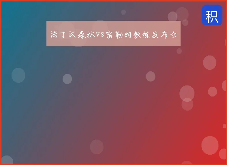 诺丁汉森林vs富勒姆教练发布会